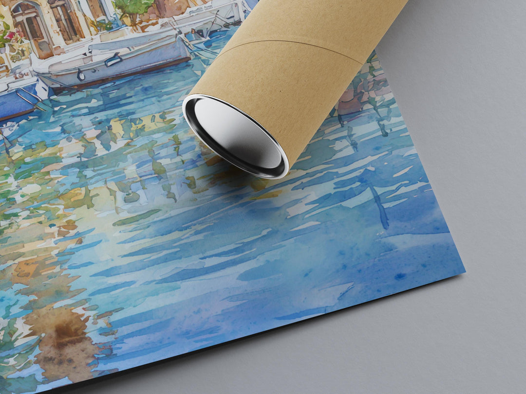 Rethymno Watercolor Poster Wall Art Rethymno Wall Hanging Home Décor Rethymno Gift Art Lovers Greece Wall Art