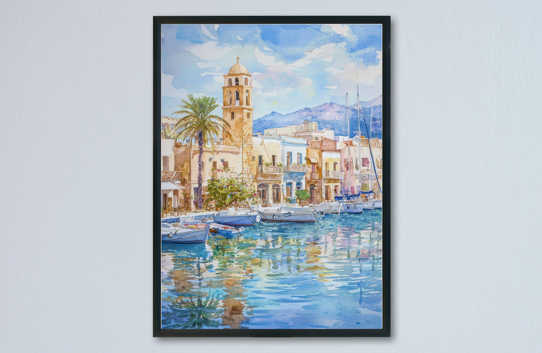 Rethymno Watercolor Poster Wall Art Rethymno Wall Hanging Home Décor Rethymno Gift Art Lovers Greece Wall Art