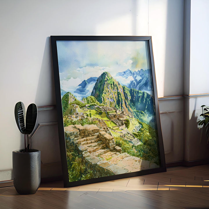Machu Picchu Watercolor Poster Wall Art Machu Picchu Wall Hanging Home Décor Machu Picchu Gift Art Lovers Peru Wall Art