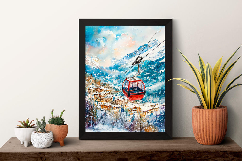 Serre Chevalier Watercolor Poster Wall Art Serre Chevalier Wall Hanging Home Décor Serre Chevalier Gift Art Lovers France Wall Art