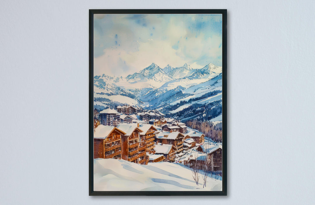 Les Deux Alpes Watercolor Poster Wall Art Les Deux Alpes Wall Hanging Home Décor Les Deux Alpes Gift Art Lovers France Wall Art