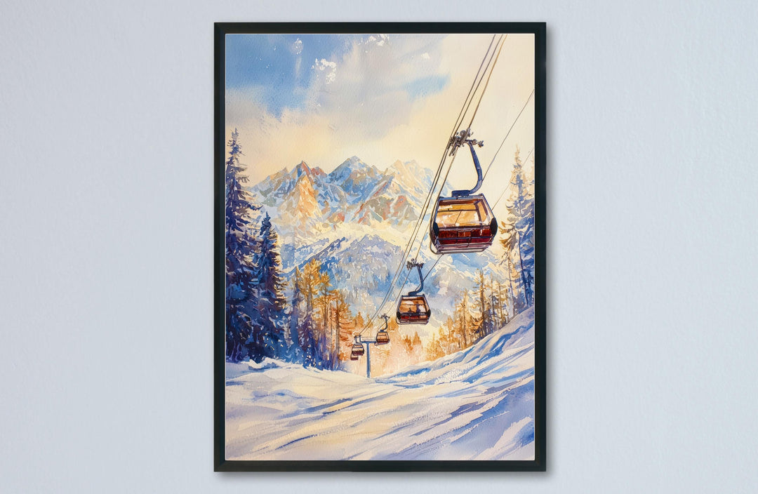 La Plagne Watercolor Poster Wall Art La Plagne Wall Hanging Home Décor La Plagne Gift Art Lovers France Wall Art