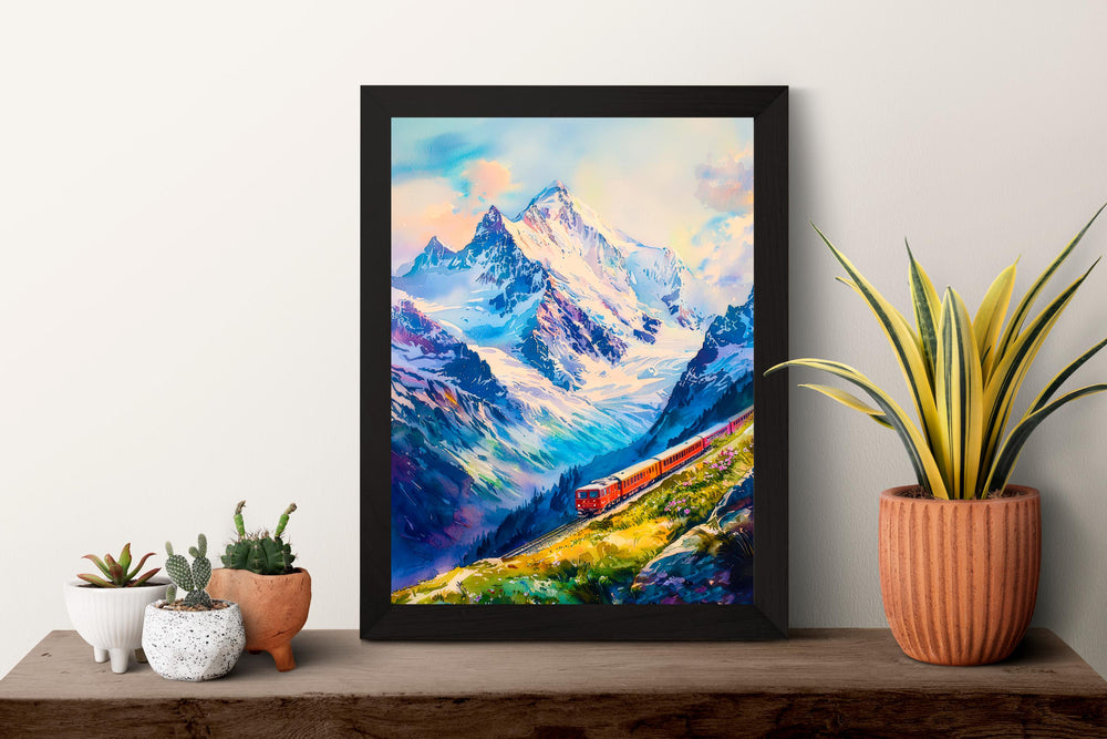 Jungfrau Watercolor Poster Wall Art Jungfrau Wall Hanging Home Décor Jungfrau Gift Art Lovers Switzerland Wall Art