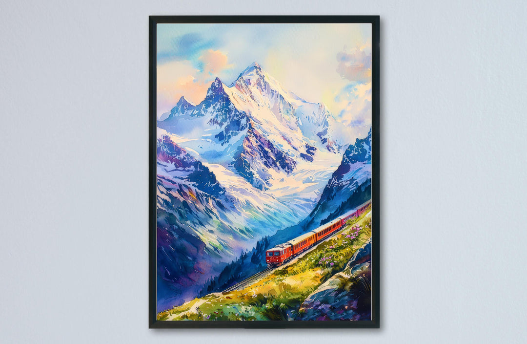 Jungfrau Watercolor Poster Wall Art Jungfrau Wall Hanging Home Décor Jungfrau Gift Art Lovers Switzerland Wall Art