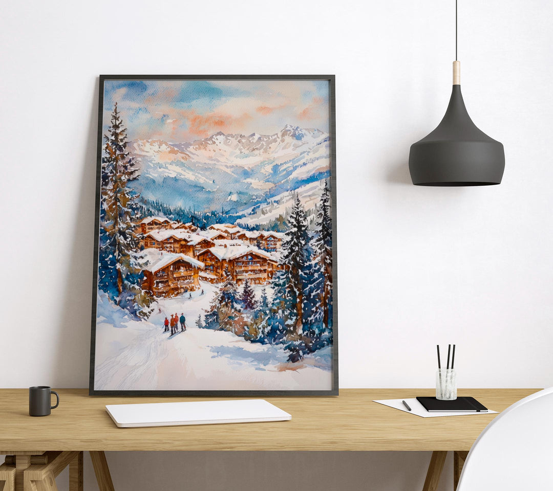 Courchevel Watercolor Poster Wall Art Courchevel Wall Hanging Home Décor Courchevel Gift Art Lovers France Wall Art