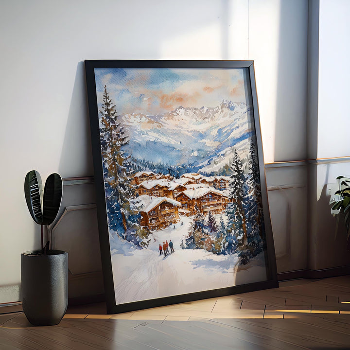 Courchevel Watercolor Poster Wall Art Courchevel Wall Hanging Home Décor Courchevel Gift Art Lovers France Wall Art