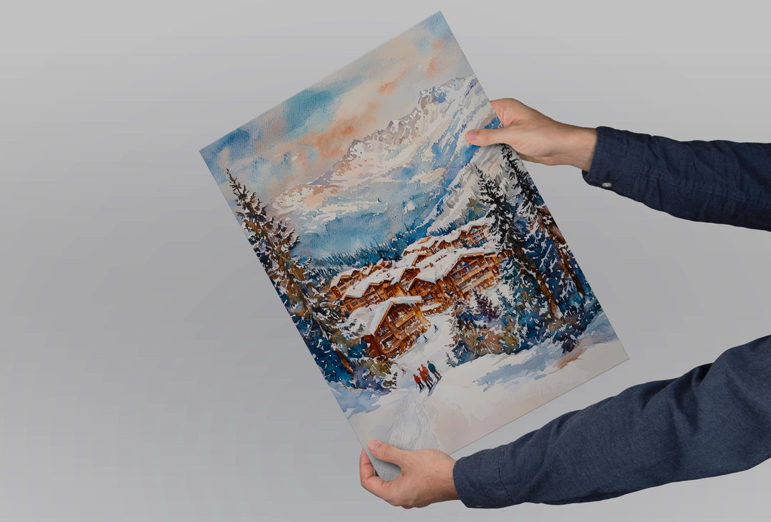 Courchevel Watercolor Poster Wall Art Courchevel Wall Hanging Home Décor Courchevel Gift Art Lovers France Wall Art