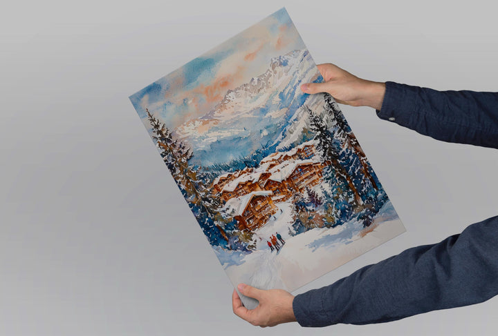 Courchevel Watercolor Poster Wall Art Courchevel Wall Hanging Home Décor Courchevel Gift Art Lovers France Wall Art