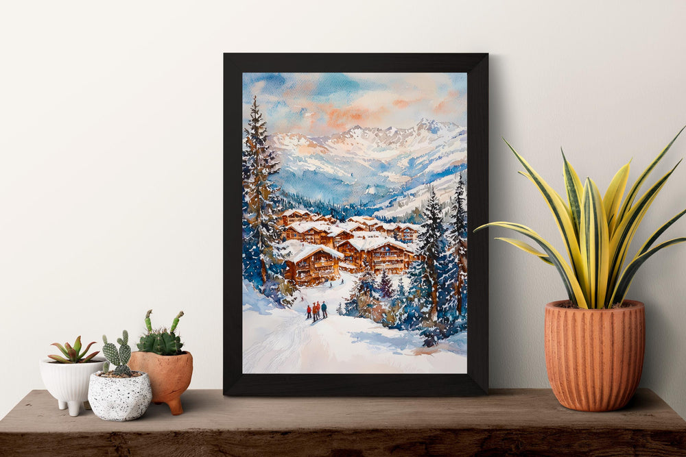 Courchevel Watercolor Poster Wall Art Courchevel Wall Hanging Home Décor Courchevel Gift Art Lovers France Wall Art