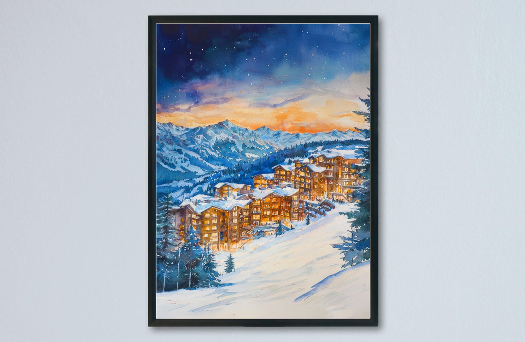 Avoriaz Watercolor Poster Wall Art Avoriaz Wall Hanging Home Décor Avoriaz Gift Art Lovers France Wall Art