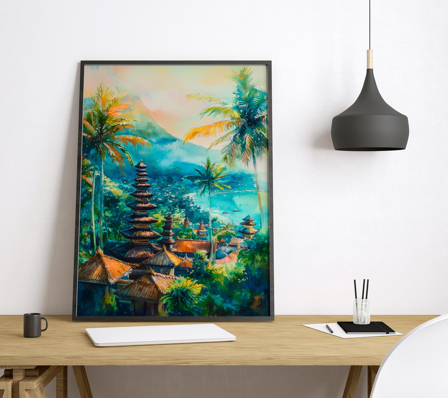 Bali Watercolor Poster Wall Art Bali Wall Hanging Home Décor Bali Gift Art Lovers Indonesia Wall Art