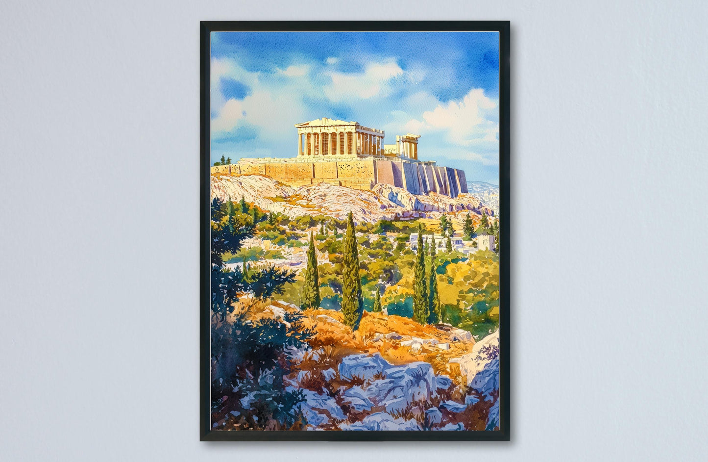 Athens Watercolor Poster Wall Art Athens Wall Hanging Home Décor Athens Gift Art Lovers Greece Art Lover Gift