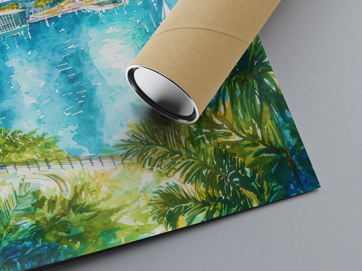Singapore Watercolor Poster Wall Art Singapore Wall Hanging Home Décor Singapore Gift Art Lovers Singapore Wall Art