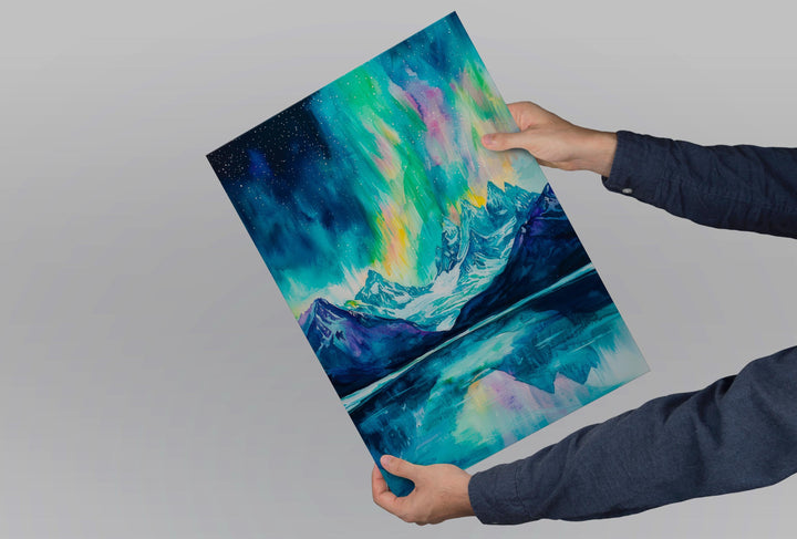 Northern Lights Watercolor Poster Wall Art Northern Lights Wall Hanging Home Décor Northern Lights Gift Art Lovers Northern Lights Art Gift