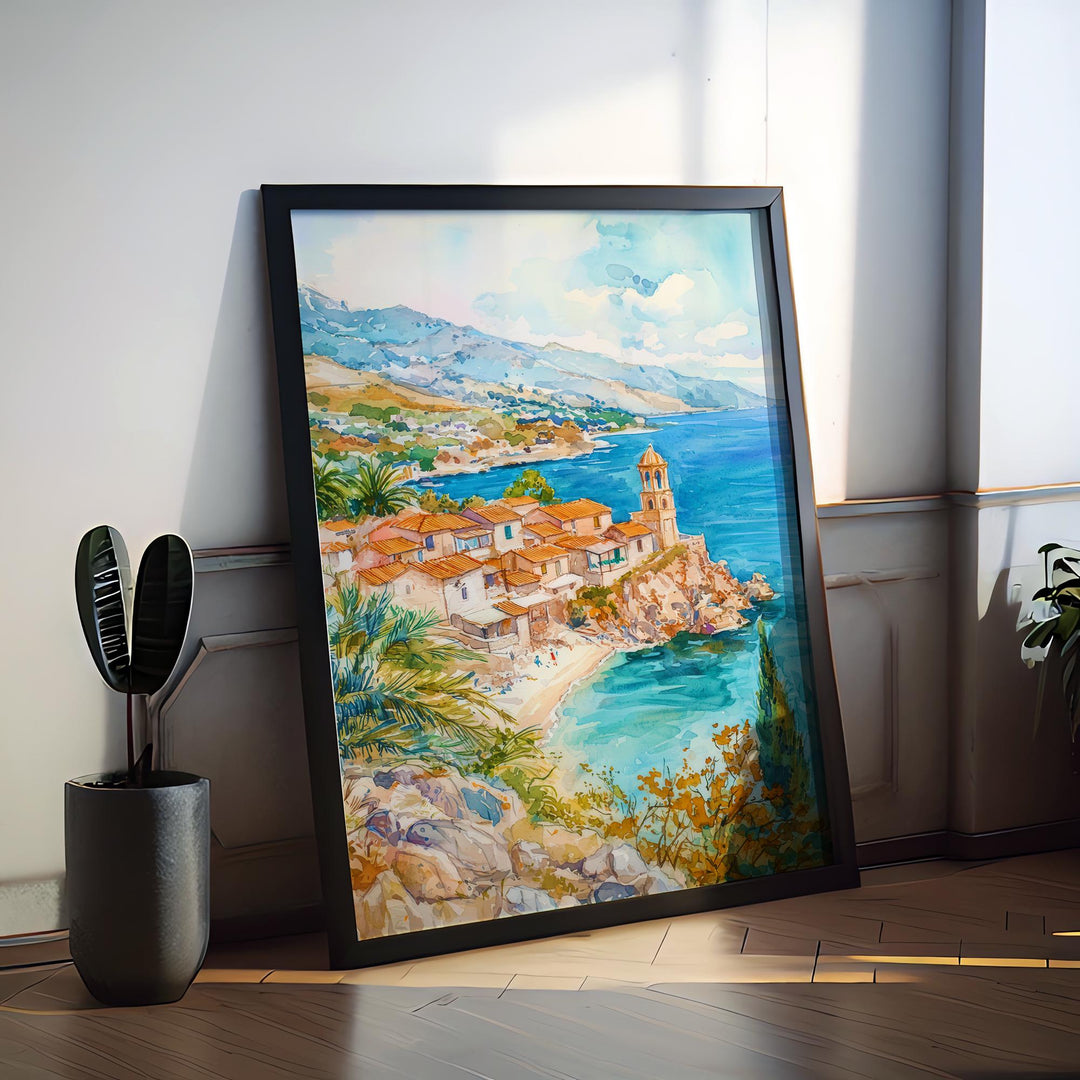 Crete Watercolor Poster Wall Art Crete Wall Hanging Home Décor Crete Gift Art Lovers Greece Wall Art