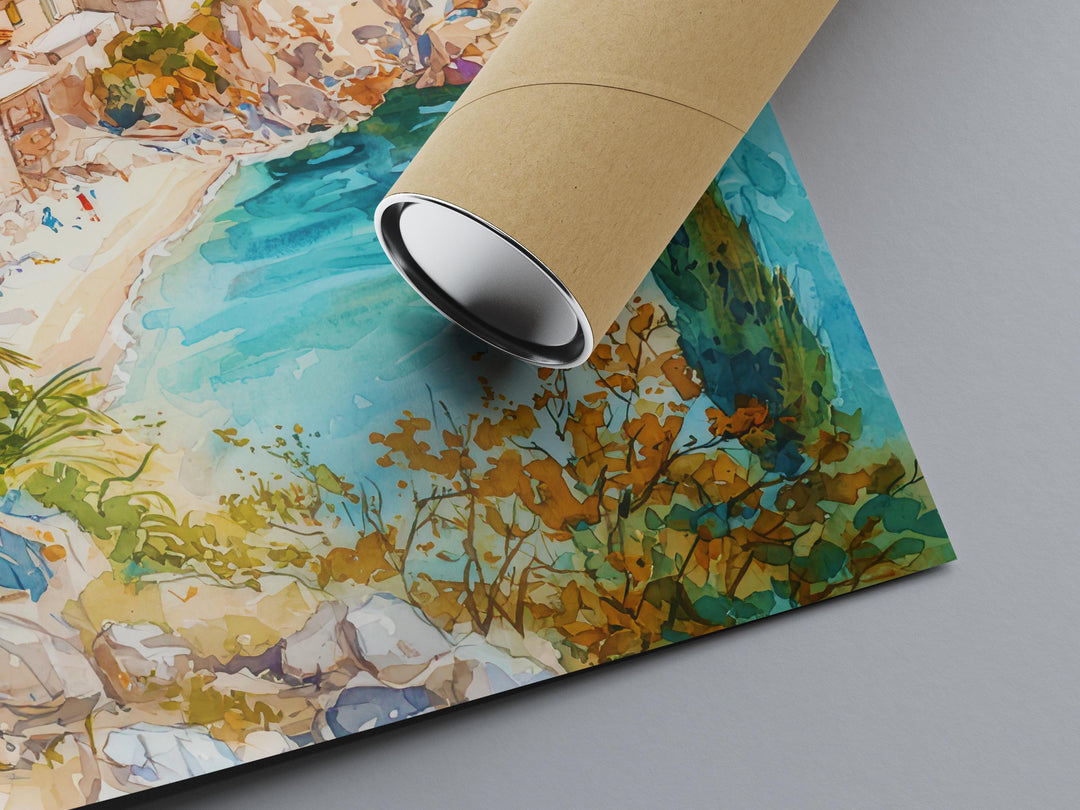 Crete Watercolor Poster Wall Art Crete Wall Hanging Home Décor Crete Gift Art Lovers Greece Wall Art