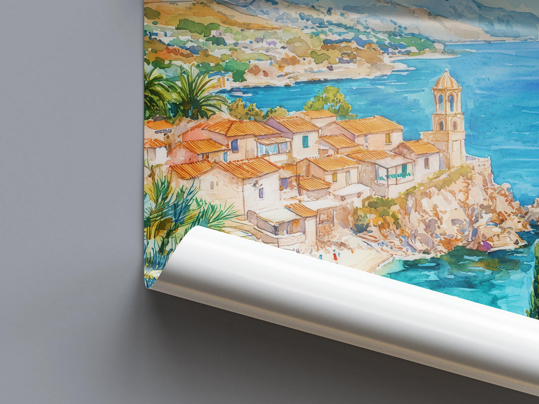 Crete Watercolor Poster Wall Art Crete Wall Hanging Home Décor Crete Gift Art Lovers Greece Wall Art