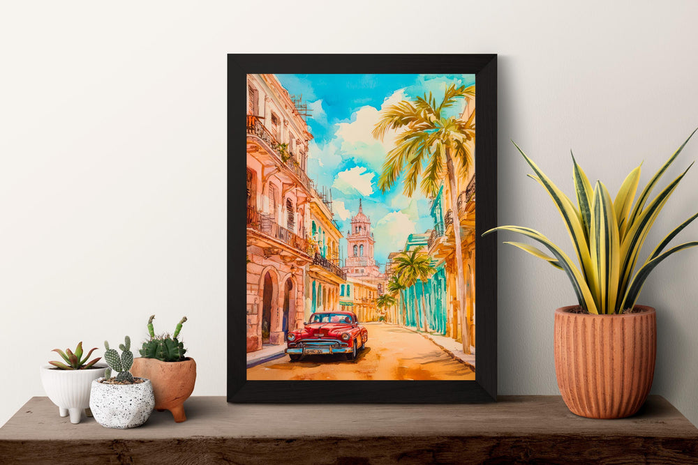 Cuba Watercolor Poster Wall Art Cuba Wall Hanging Home Décor Cuba Gift Art Lovers Cuba Wall Art