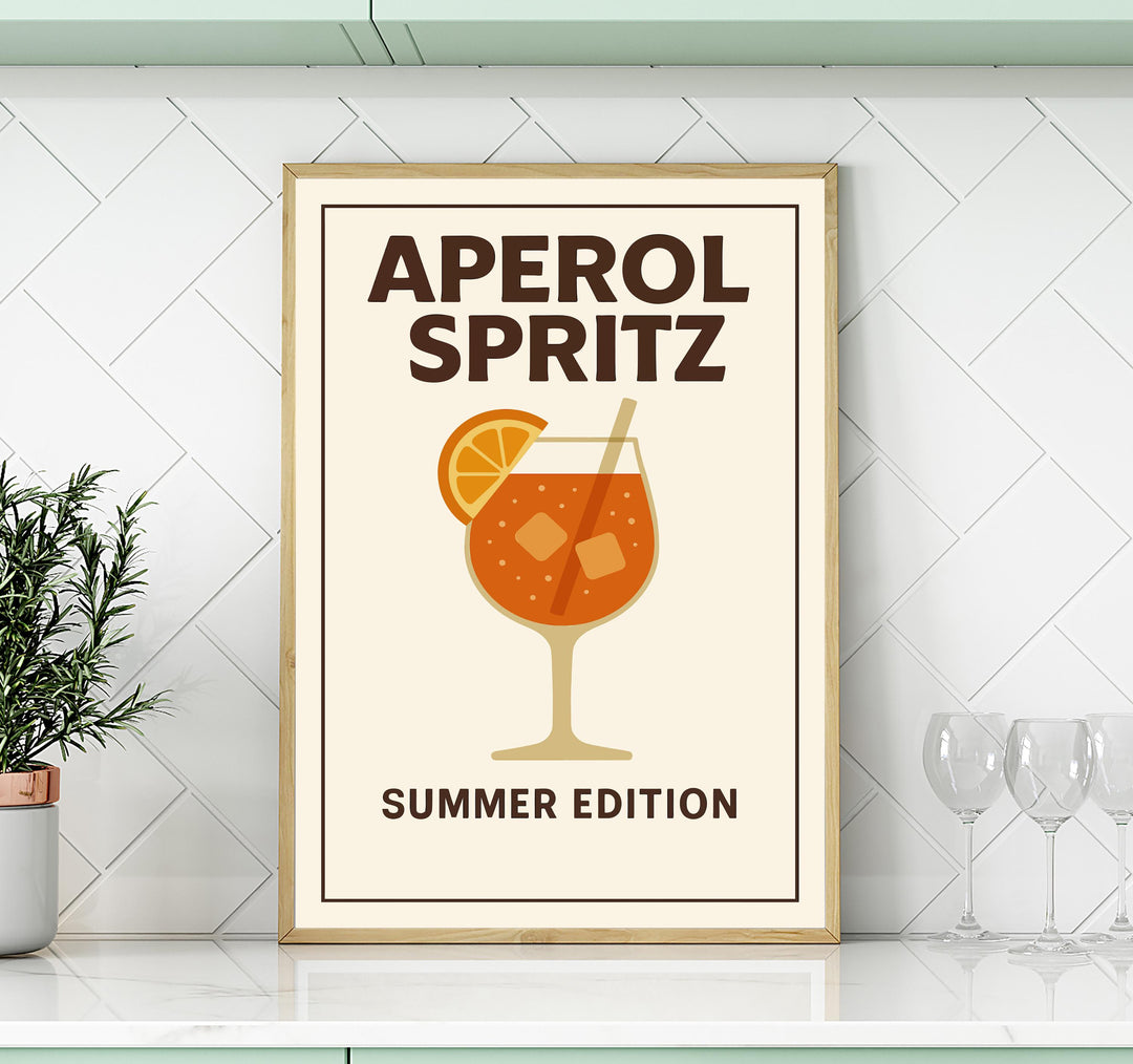Aperol Spritz Poster Cocktail Wall Art Italian Aperitivo Print Home Bar Decor Modern Spritz Artwork Mixology Gift for Cocktail Lovers