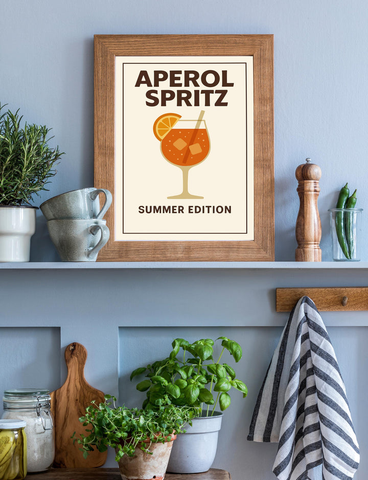 Aperol Spritz Poster Cocktail Wall Art Italian Aperitivo Print Home Bar Decor Modern Spritz Artwork Mixology Gift for Cocktail Lovers