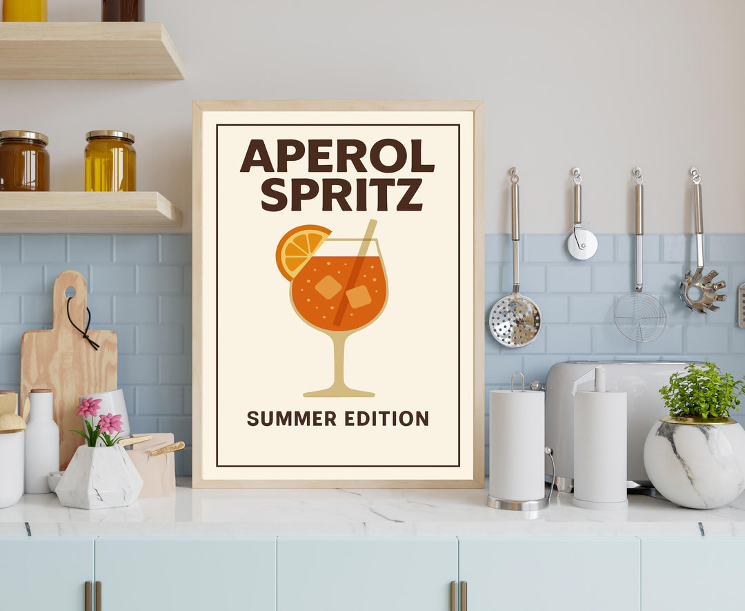 Aperol Spritz Poster Cocktail Wall Art Italian Aperitivo Print Home Bar Decor Modern Spritz Artwork Mixology Gift for Cocktail Lovers