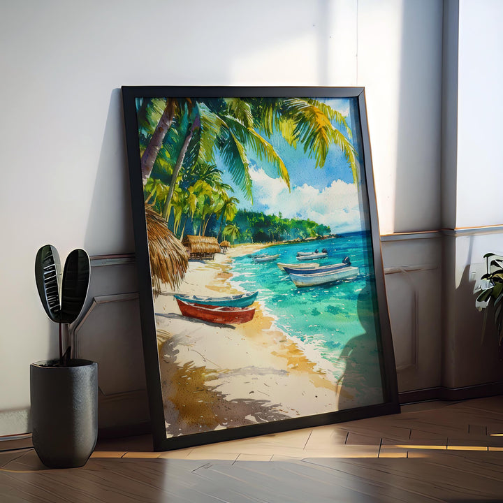 Dominican Republic Watercolor Poster Wall Art Dominican Republic Wall Hanging Home Décor Dominican Republic Gift Art Lovers Dominican