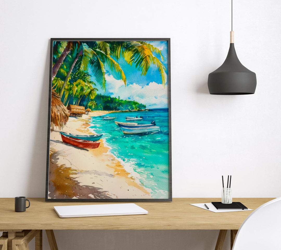 Dominican Republic Watercolor Poster Wall Art Dominican Republic Wall Hanging Home Décor Dominican Republic Gift Art Lovers Dominican