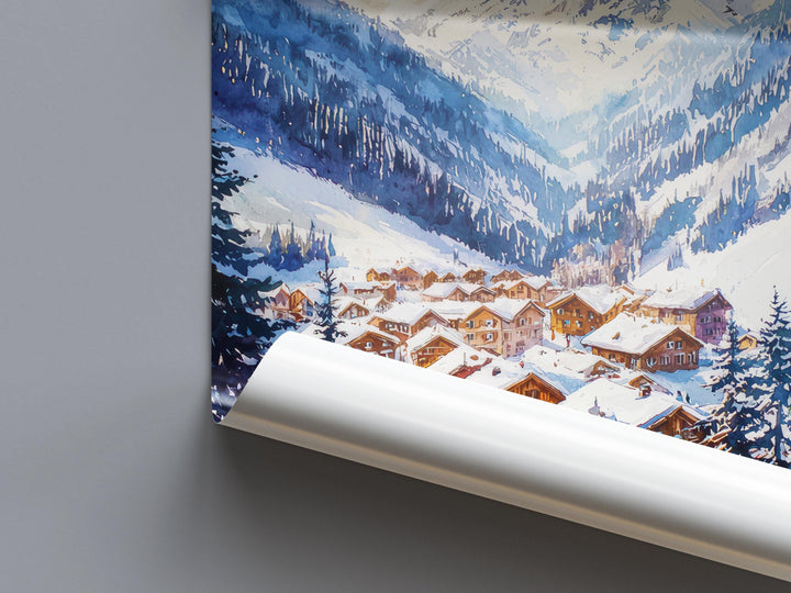St Anton Watercolor Poster Wall Art St Anton Wall Hanging Home Décor St Anton Gift Art Lovers Austria Wall Art