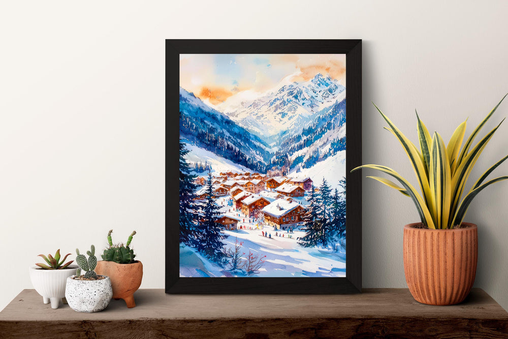 St Anton Watercolor Poster Wall Art St Anton Wall Hanging Home Décor St Anton Gift Art Lovers Austria Wall Art