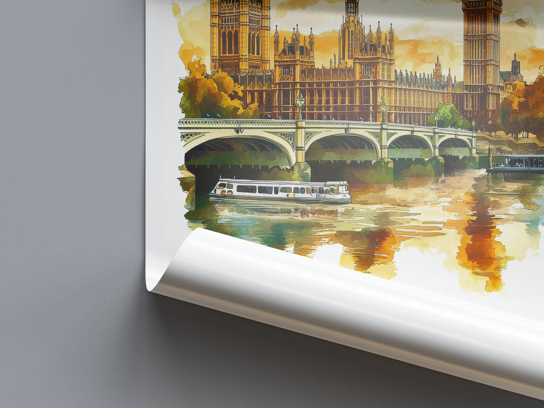 London Watercolor Poster Wall Art London Wall Hanging Home Décor London Gift Art Lovers United Kingdom Wall Art
