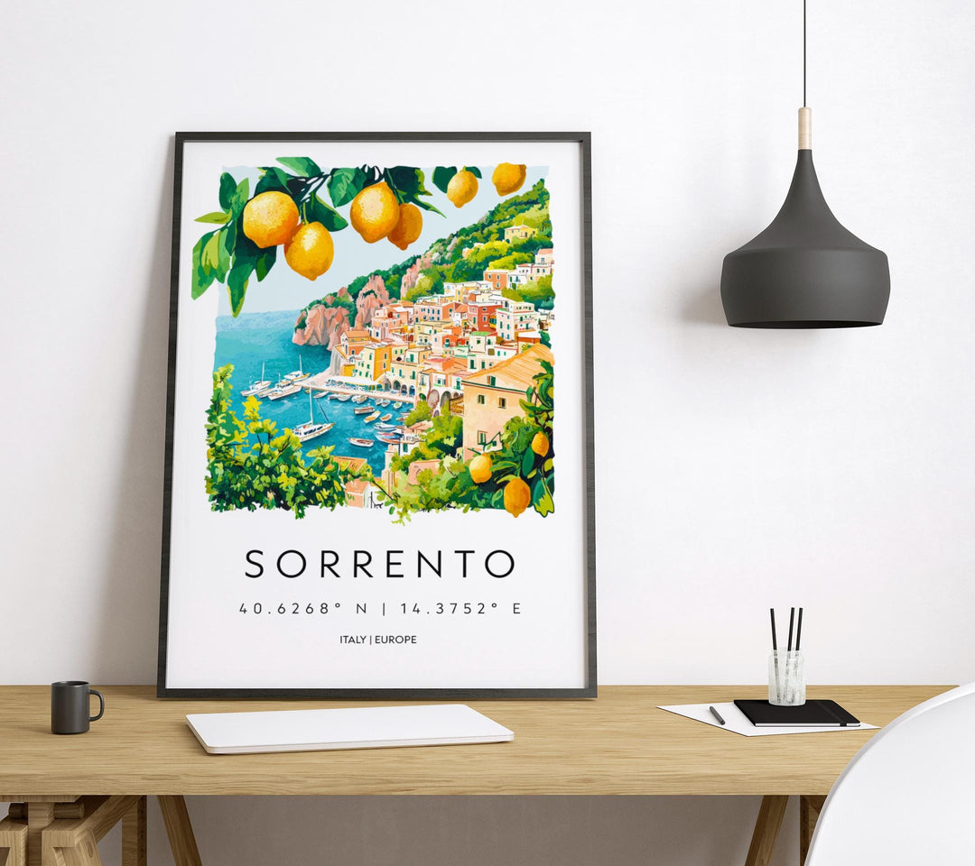 Sorrento watercolor poster Wall Art Sorrento Wall Hanging Home Décor Sorrento Gift Art Lovers Italy Art Lover Gift