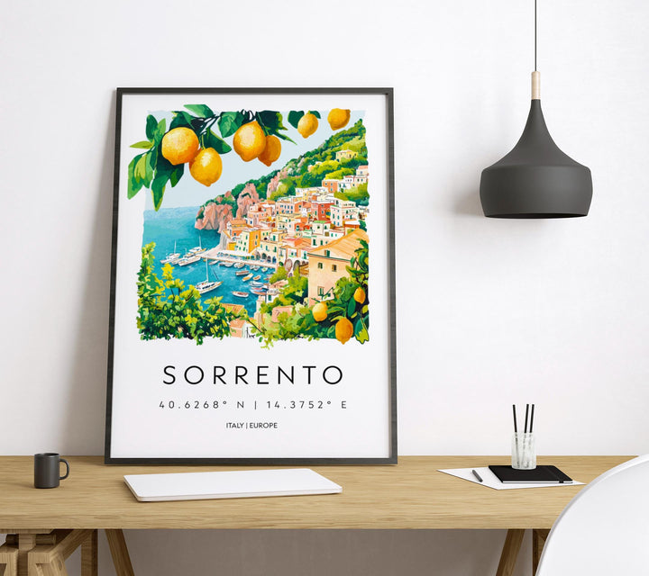 Sorrento watercolor poster Wall Art Sorrento Wall Hanging Home Décor Sorrento Gift Art Lovers Italy Art Lover Gift
