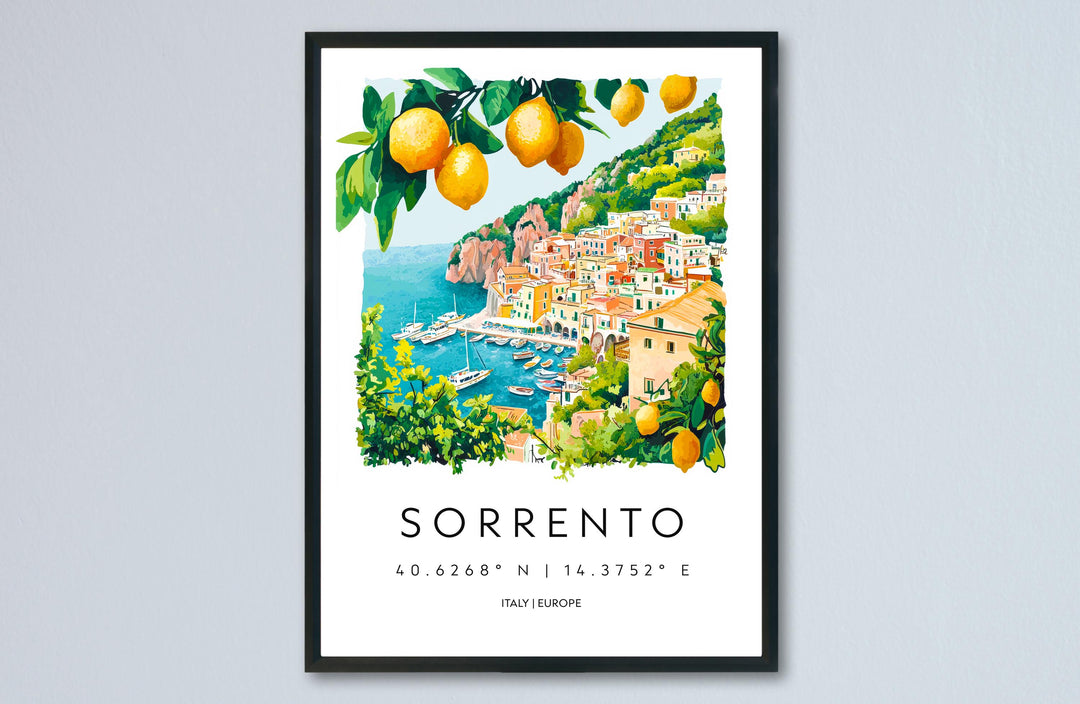 Sorrento watercolor poster Wall Art Sorrento Wall Hanging Home Décor Sorrento Gift Art Lovers Italy Art Lover Gift