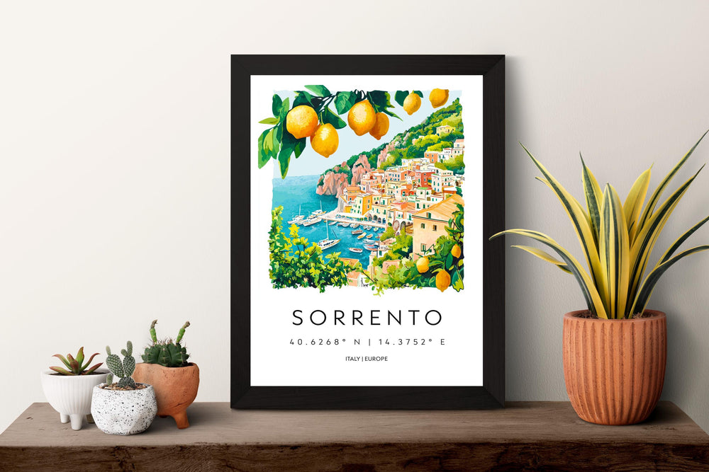 Sorrento watercolor poster Wall Art Sorrento Wall Hanging Home Décor Sorrento Gift Art Lovers Italy Art Lover Gift