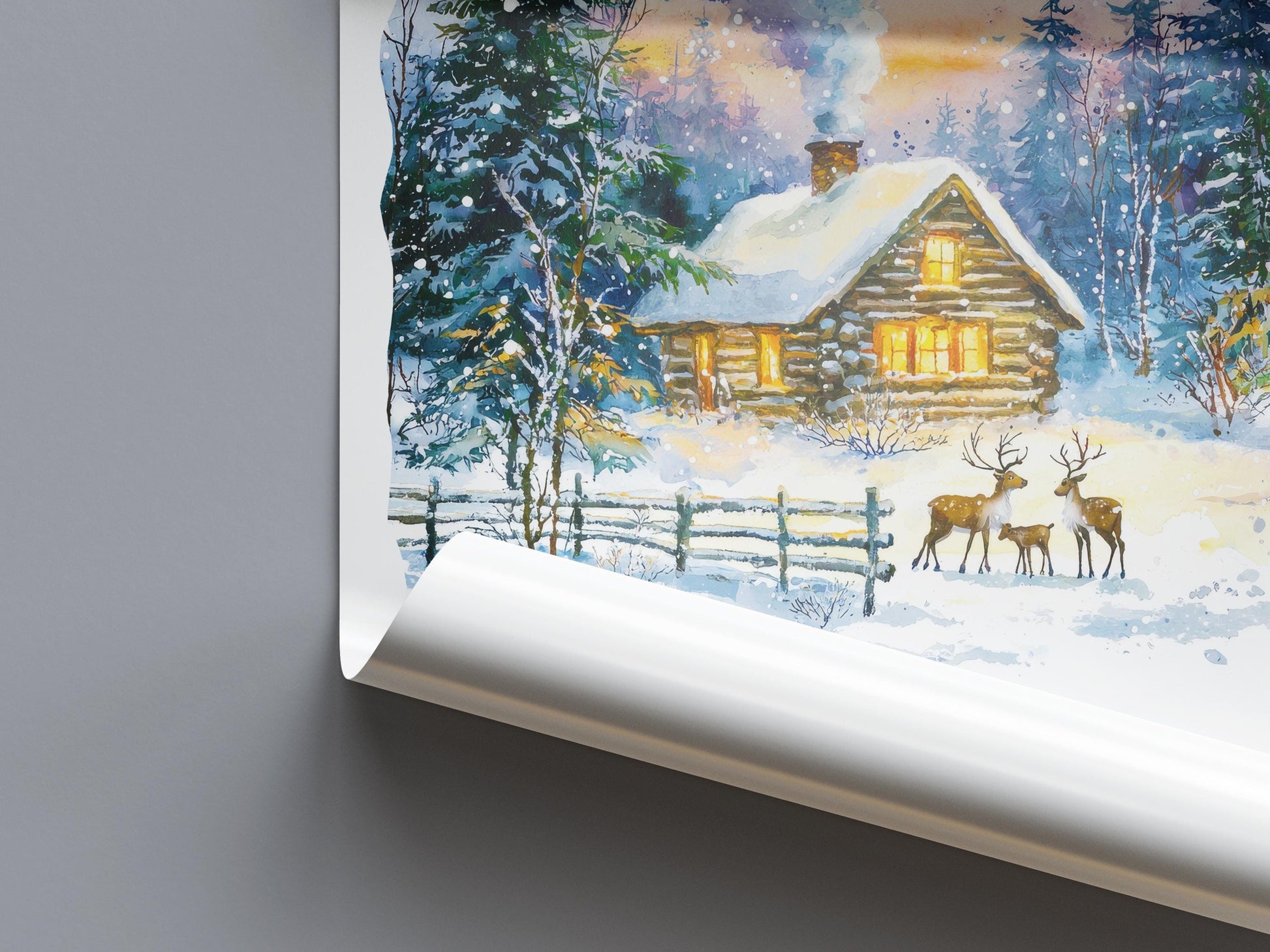 Lapland Watercolor Poster Wall Art Lapland Wall Hanging Home Décor Lapland Gift Art Lovers Finland Wall Art