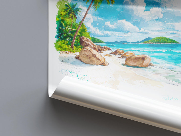 Seychelles Watercolor Poster Wall Art Seychelles Wall Hanging Home Décor Seychelles Gift Art Lovers Seychelles Wall Art
