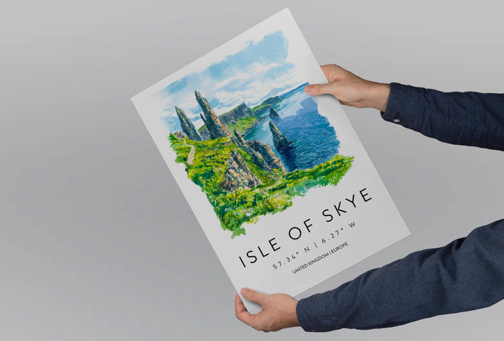 Isle of Skye Watercolor Poster Wall Art Isle of Skye Wall Hanging Home Décor Isle of Skye Gift Art Lovers Scotland Wall Art