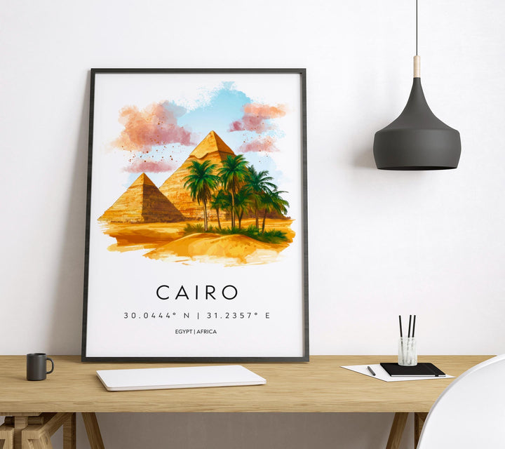 Cairo Watercolor Poster Wall Art Cairo Wall Hanging Home Décor Cairo Gift Art Lovers Egypt Wall Art