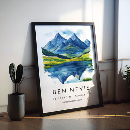 Ben Nevis Watercolor Poster Wall Art Ben Nevis Wall Hanging Home Décor Ben Nevis Gift Art Lovers Scotland Wall Art