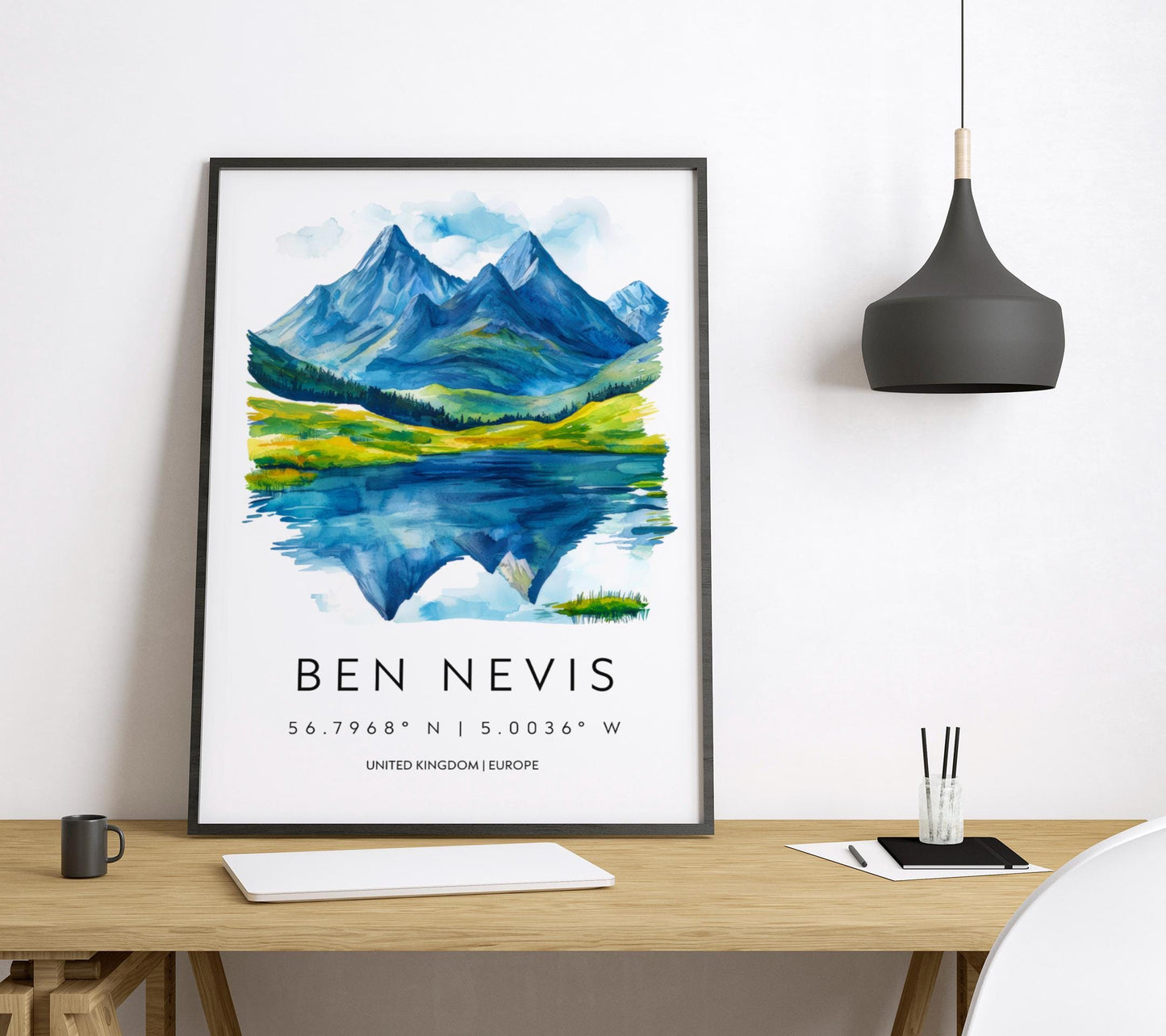 Ben Nevis Watercolor Poster Wall Art Ben Nevis Wall Hanging Home Décor Ben Nevis Gift Art Lovers Scotland Wall Art