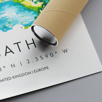 Bath Watercolor Poster Wall Art Bath Wall Hanging Home Décor Bath Gift Art Lovers United Kingdom Wall Art