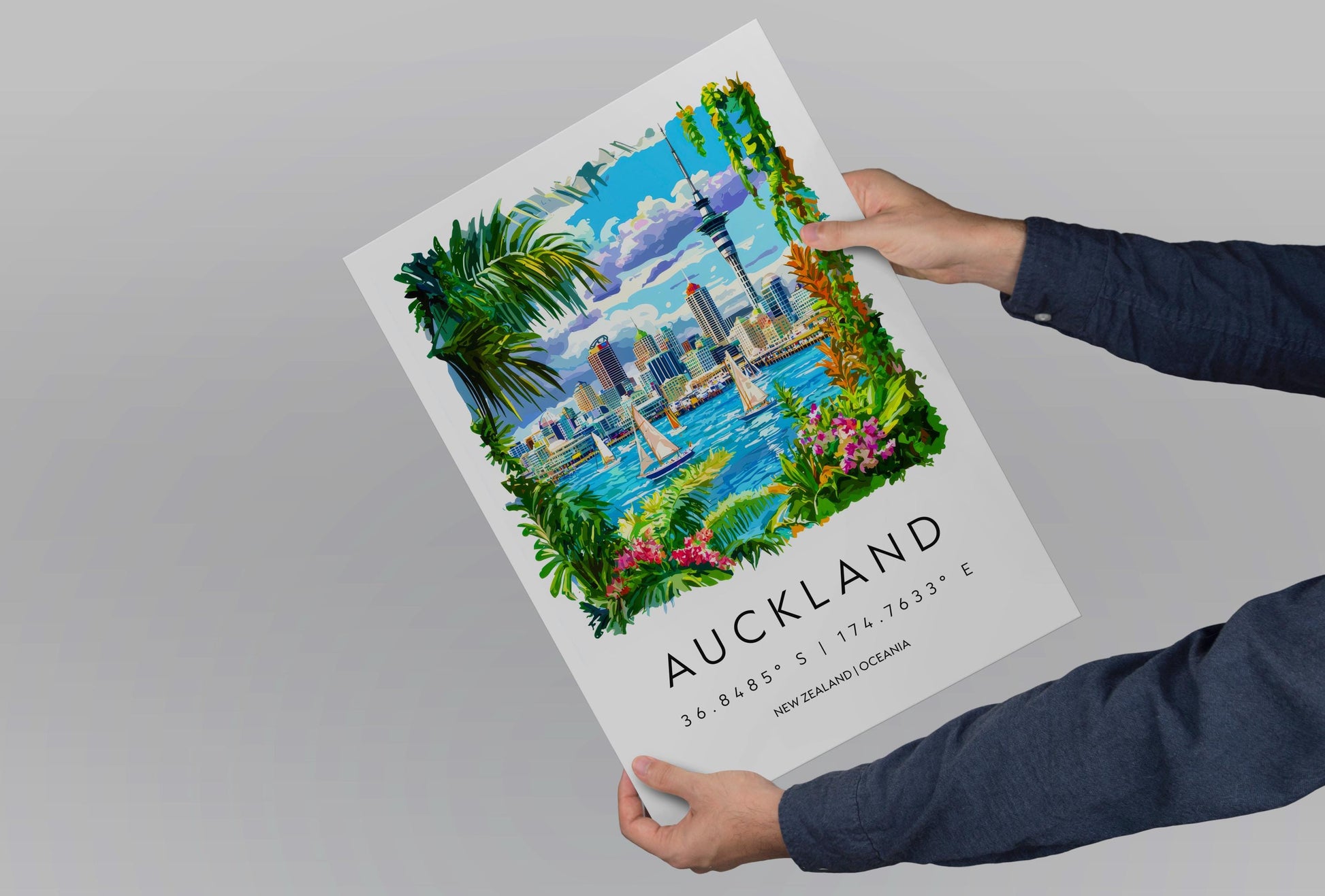 Auckland Watercolor Poster Wall Art Auckland Wall Hanging Home Décor Auckland Gift Art Lovers New Zealand Wall Art
