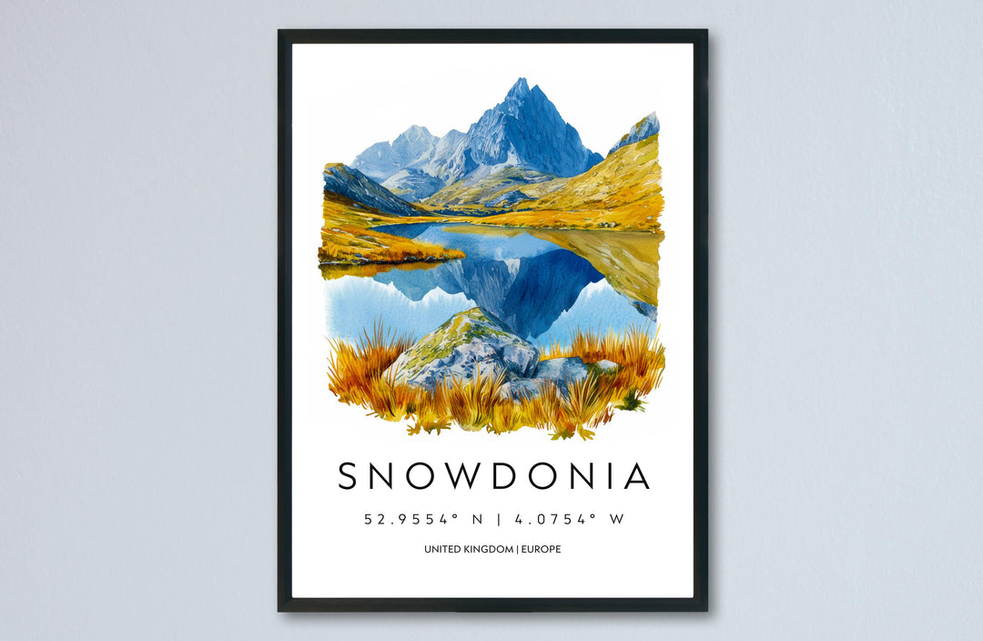 Snowdonia Watercolor Poster Wall Art Snowdonia Wall Hanging Home Décor Snowdonia Gift Art Lovers United Kingdom Wall Art