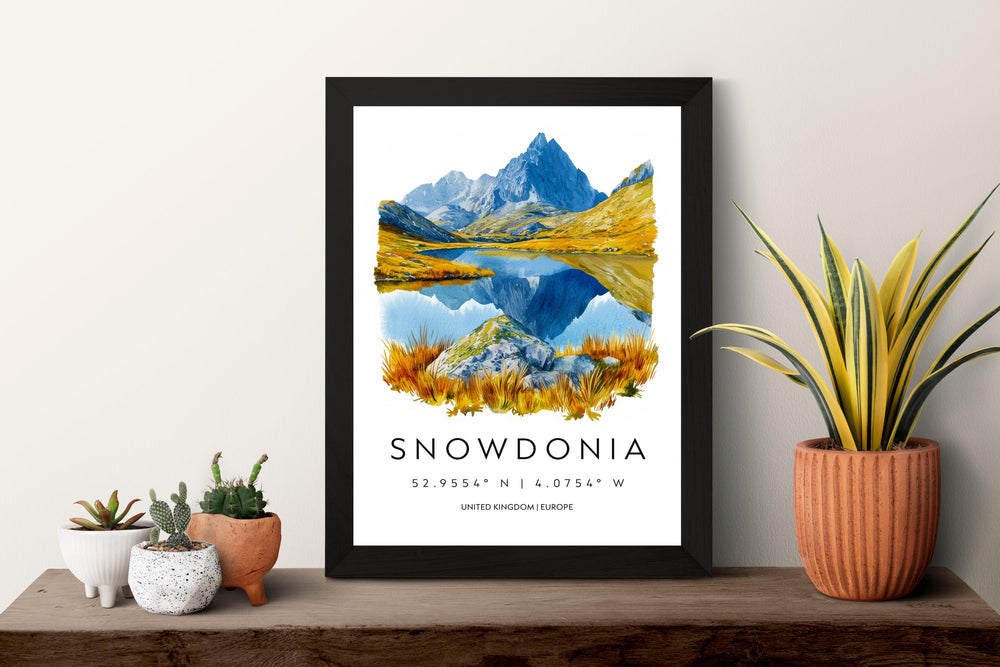 Snowdonia Watercolor Poster Wall Art Snowdonia Wall Hanging Home Décor Snowdonia Gift Art Lovers United Kingdom Wall Art