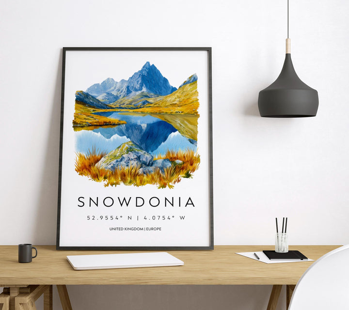 Snowdonia Watercolor Poster Wall Art Snowdonia Wall Hanging Home Décor Snowdonia Gift Art Lovers United Kingdom Wall Art