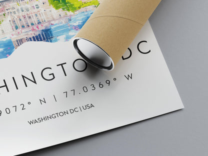 Washington D.C. Watercolor Poster Wall Art Washington D.C. Wall Hanging Home Décor Washington D.C. Gift Art Lovers United States Wall Art