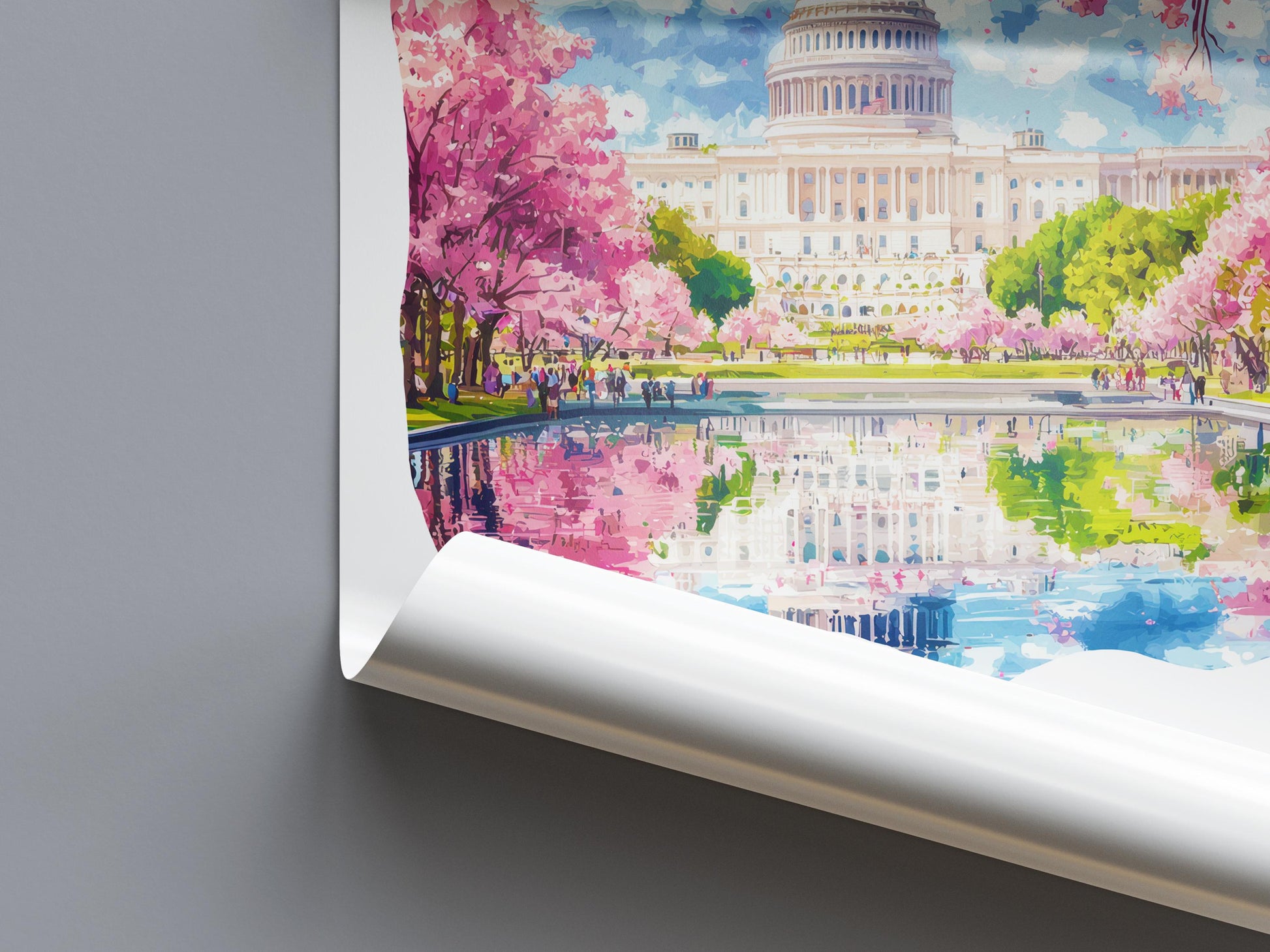 Washington D.C. Watercolor Poster Wall Art Washington D.C. Wall Hanging Home Décor Washington D.C. Gift Art Lovers United States Wall Art