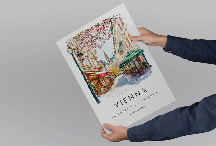 Vienna Watercolor Poster Wall Art Vienna Wall Hanging Home Décor Vienna Gift Art Lovers Austria Wall Art