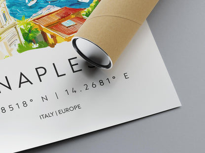 Naples Watercolor Poster Wall Art Naples Wall Hanging Home Décor Naples Gift Art Lovers Italy Wall Art