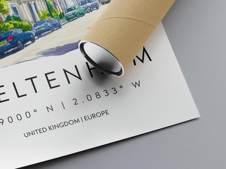 Cheltenham Watercolor Poster Wall Art Cheltenham Wall Hanging Home Décor Cheltenham Gift Art Lovers United Kingdom Wall Art